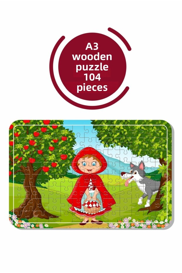 Little Red Riding Hood A3 104 Piece Wooden Puzzle