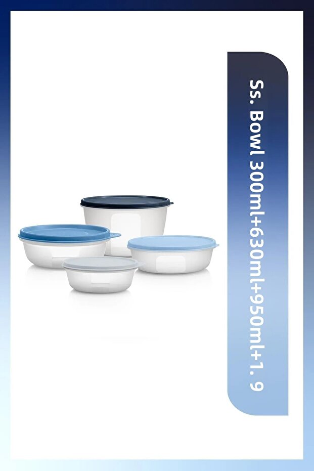 حاوية تخزين معجزة 4 قطع SS.BOWL 300 مل + 630 مل + 950 مل + 1.9 لتر