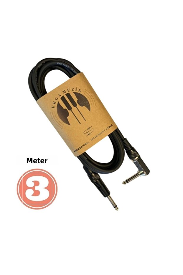 Guitar Jack Cable 3m Flat-L Electro Acoustic Bass Binding Violin Twill Amplifier&Mixer Compatible Jack Cable