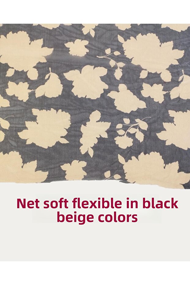 Black Beige Thin Flexible Mesh - 150 cm