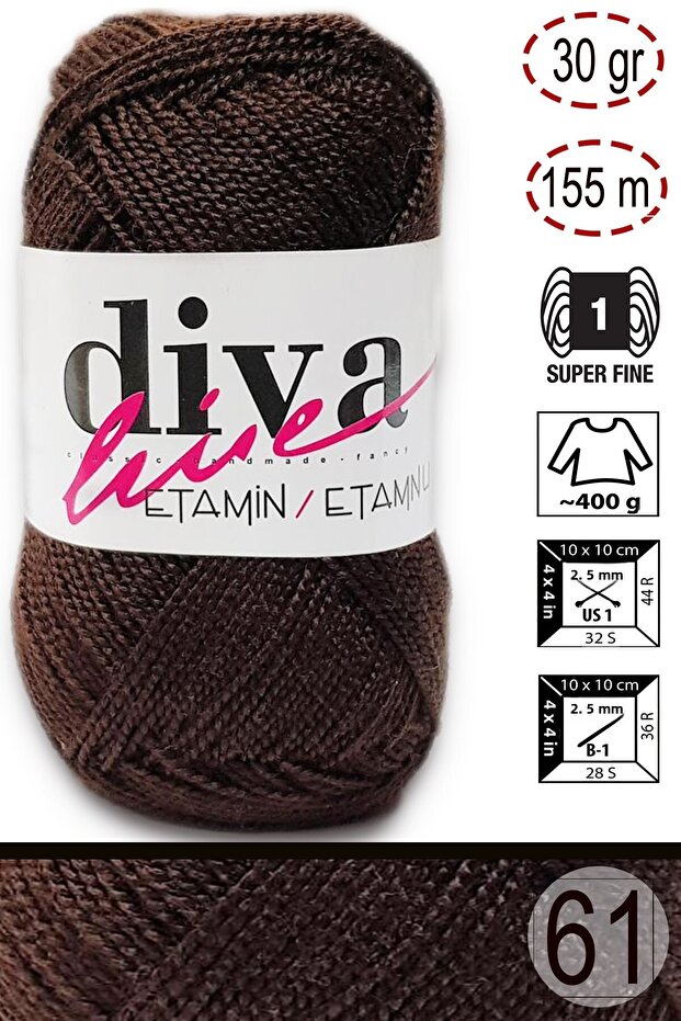 Diva Etamin Work Orlon 61 Cocoa