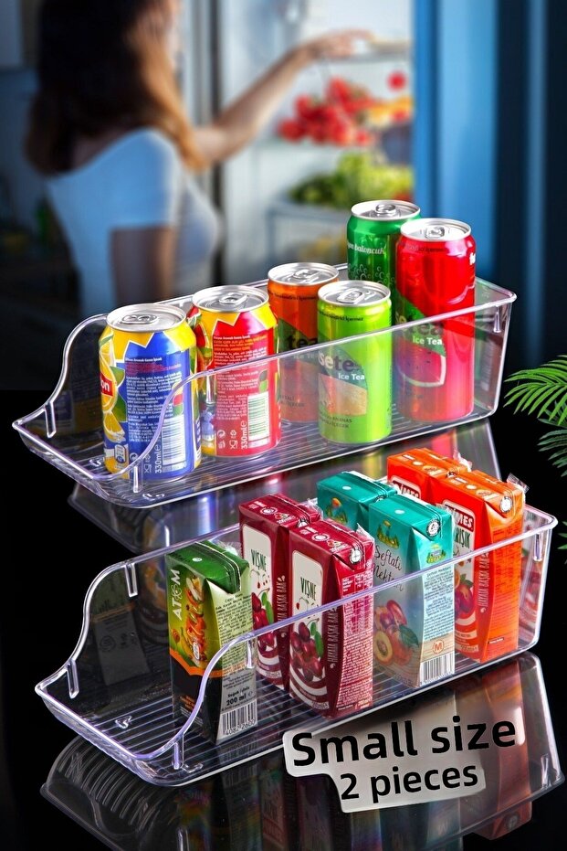 Multi-Purpose Beverage, Refrigerator & Cabinet Organizer Small Size 2 Pieces