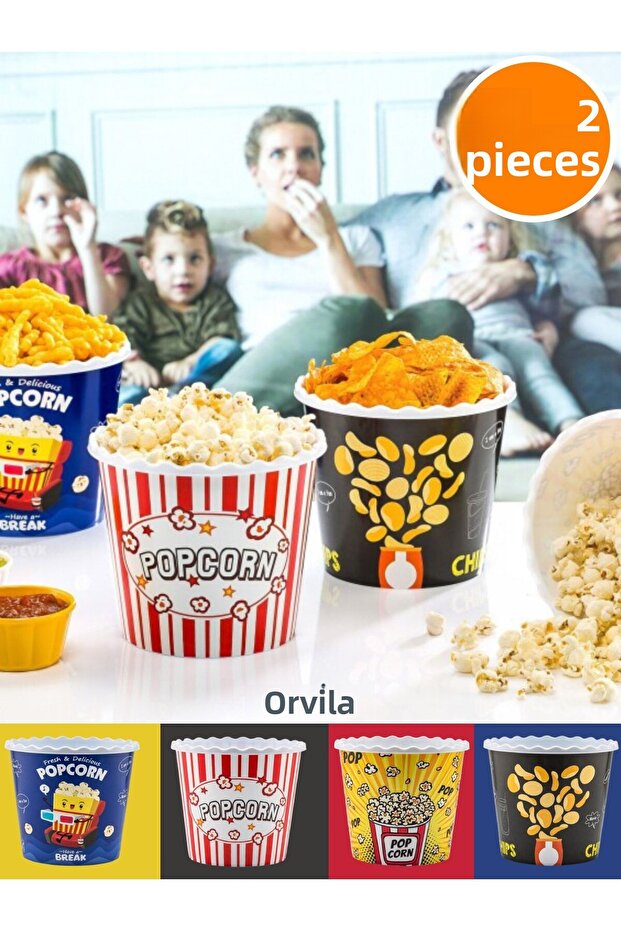2 Popcorn Popcorn Buckets - Chips and Cookie Box