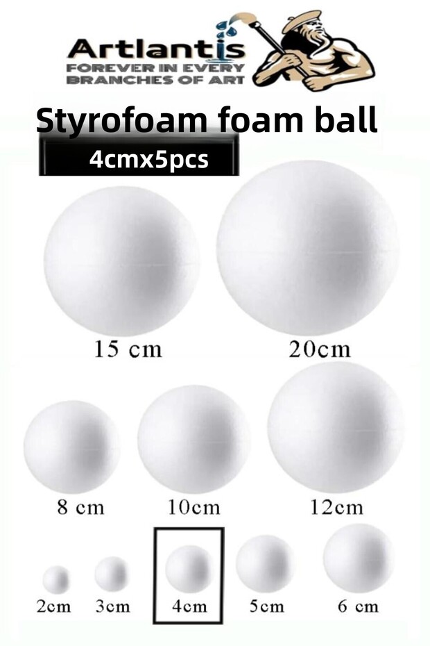 Styrofoam Foam Ball 4cm 5 Pcs Foam Ball Sphere Balls Round Styrofoam Foam Ball School Experiment Hobby Art