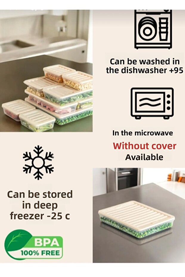 Horizontal Diffuse Refrigerator Organizer Ice Box Storage Container Microwave Container - 2