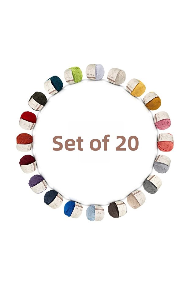 Premium 20 Pieces 50gr Baby Cotton Amigurumi and Punch Thread Set20