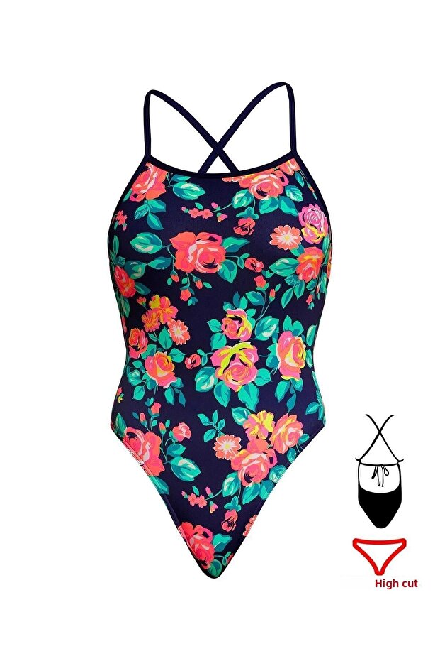Funkita TMT Full Bloom Women's Training Swimsuit with Back Tie