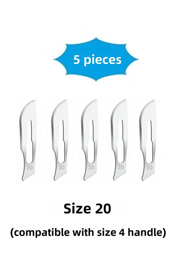 Pack of 5 20 Number Wooden Sculpture Carving Art Replacement Blade. Plug-In Type (Compatible with Sapa Number 4)