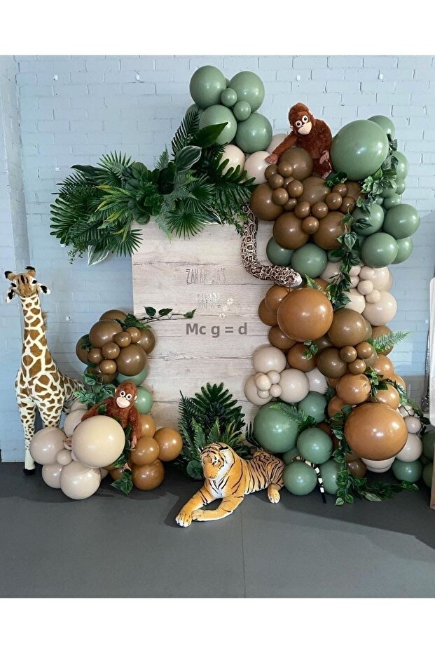 Sea Sand Eucalyptus Brown Balloon Set 100 Pieces