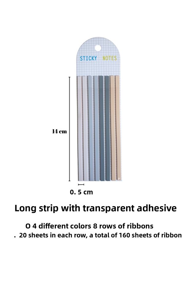 Post-It 160 Sheets Sticker - Transparent Colored, Uuzn Stripe, Adhesive Note Paper Bookmark - 2