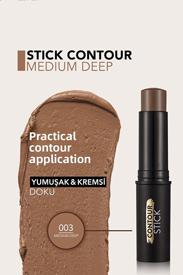 Dark Tone Soft Textured Stik Contour - 003 Medium Deep - 8690604554874 - 4