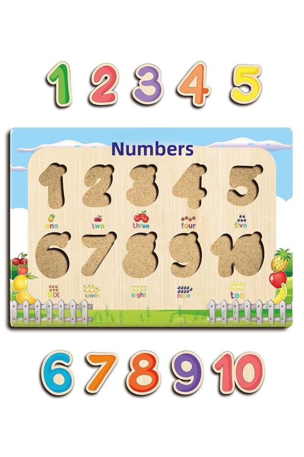 مجموعة تعليمية تعليمية خشبية أرقام أشكال الحروف الأبجدية - 5