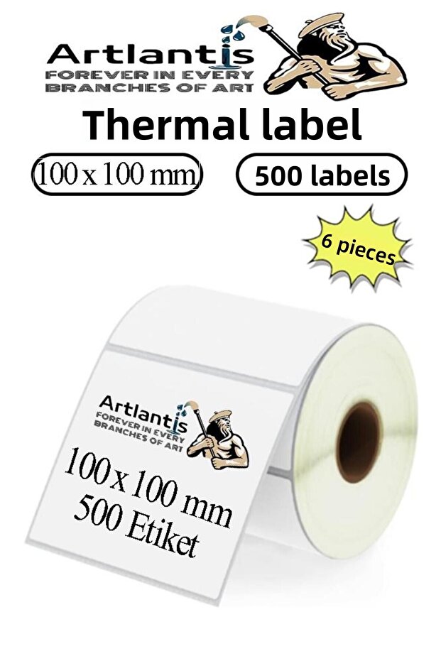 100X100 mm Barcode Label Adhesive 6 Pieces Roll Label Thermal Barcode Scale Label 500 Pcs Barcode Y