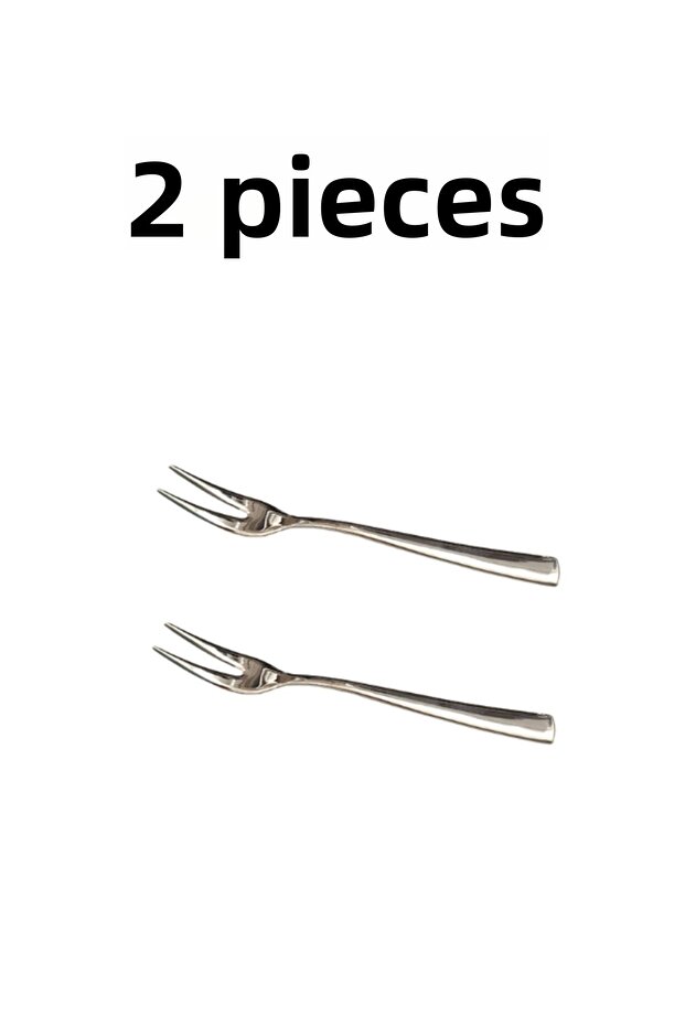 مجموعة شوكة فوندو البحر مكونة من قطعتين - شوكة الزيتون والليمون والفواكه والشوكولاتة ريفر 18-10 - 1