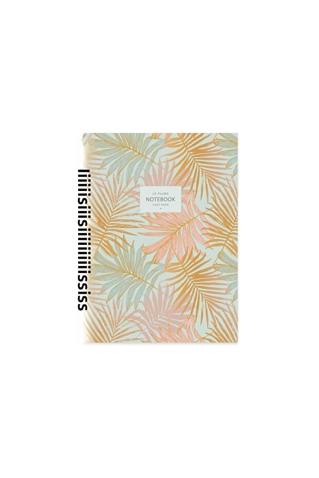 16.5x22.5 Checkered Notebook La Plume Leaves - Orange
