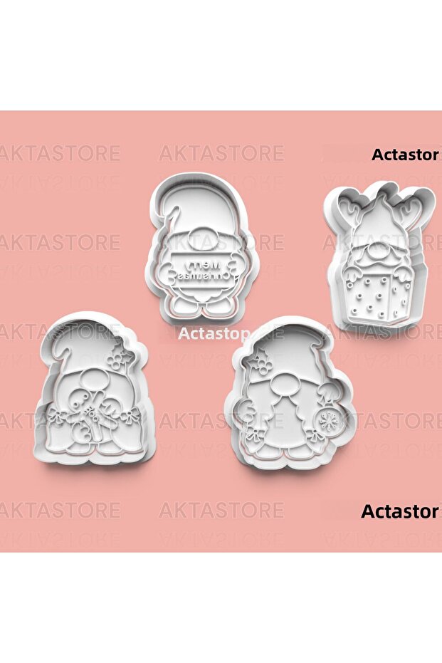 Cute Gnomes Cookie Mold and Sugar Dough Mold Set of 4