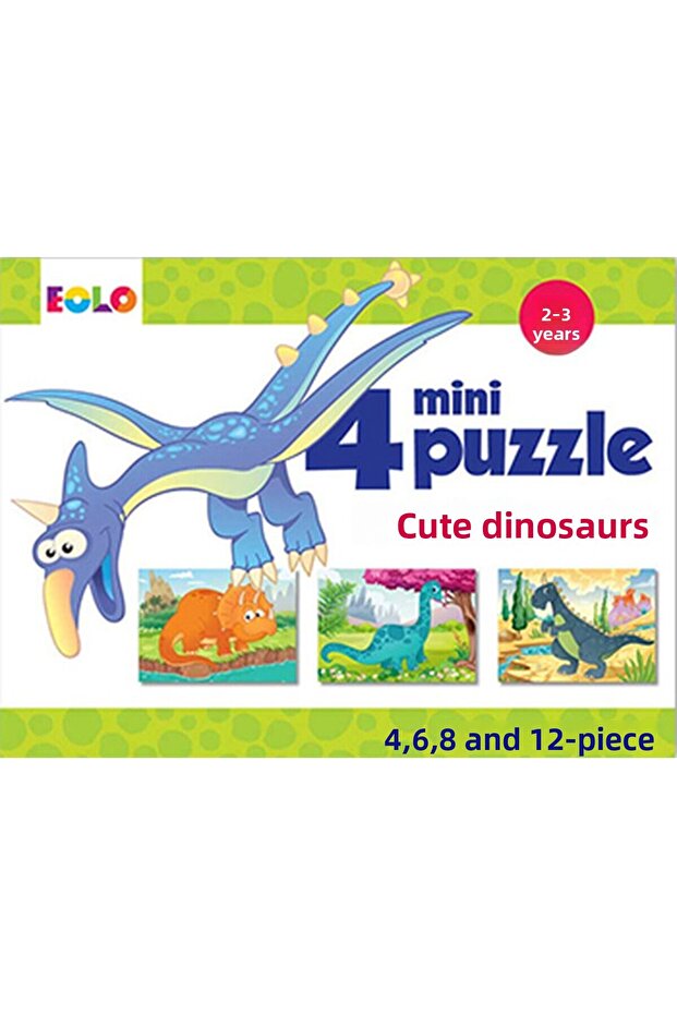 4 Mini Puzzle - Cute Dinosaurs
