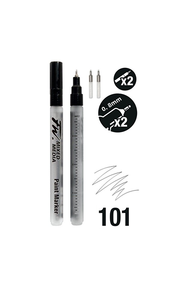 مجموعة أقلام فارغة قابلة لإعادة الملء مقاس 0.8 مم - 1