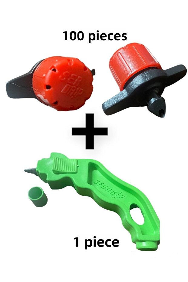 Drip Irrigation Dripper Flow Adjustable Red Nozzle + 3mm Drilling Apparatus