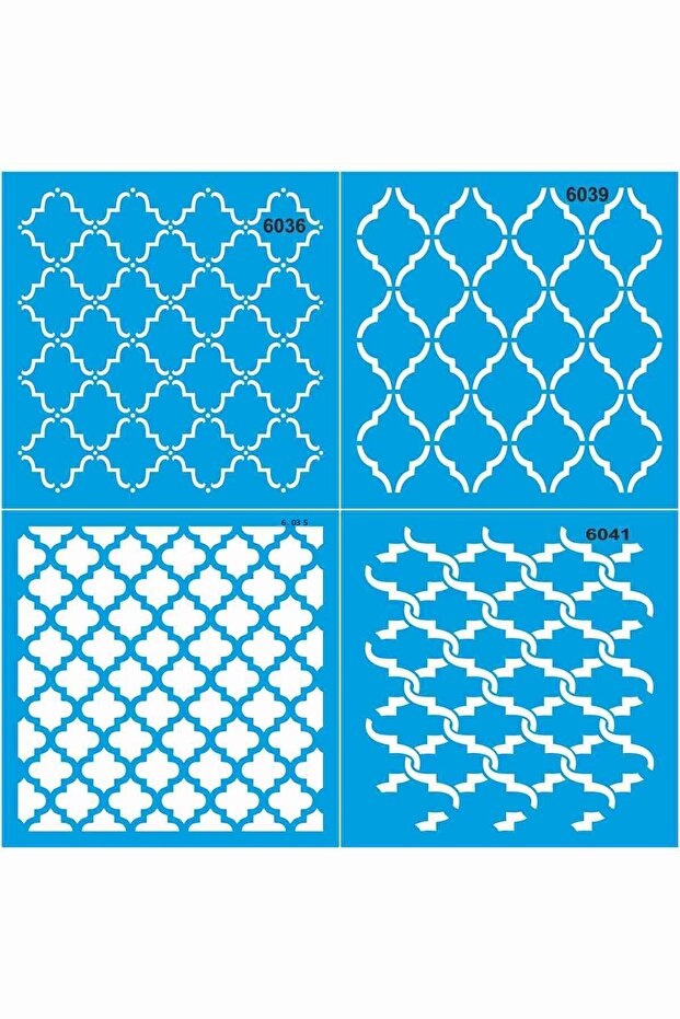مجموعة من 4 قطع بنمط هندسي - 10 20x20