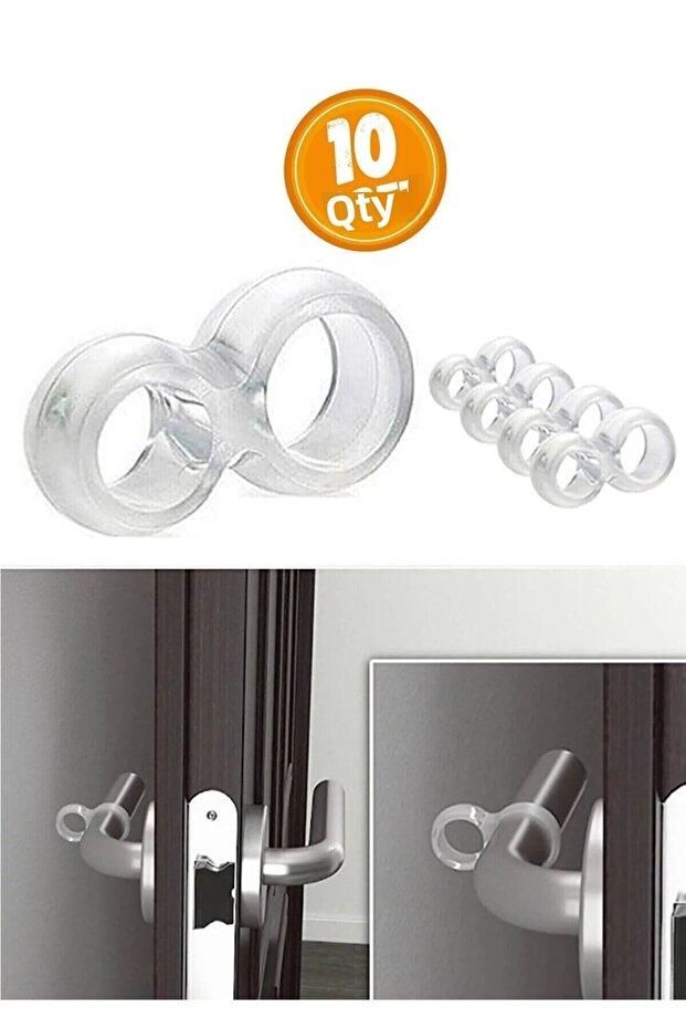 (10 PCS) Plastic Door Handle Stopper Door Handle Buffer 10 Pieces Door Security Transparent Soft Plastic - 1