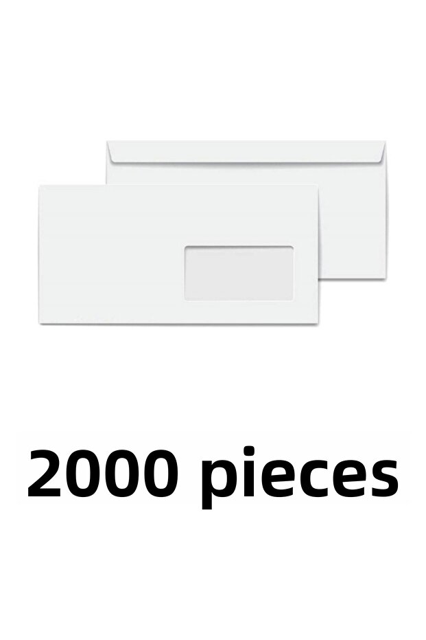 2000 Pieces of Silicone Diplomat White Envelope 90 gr with Window