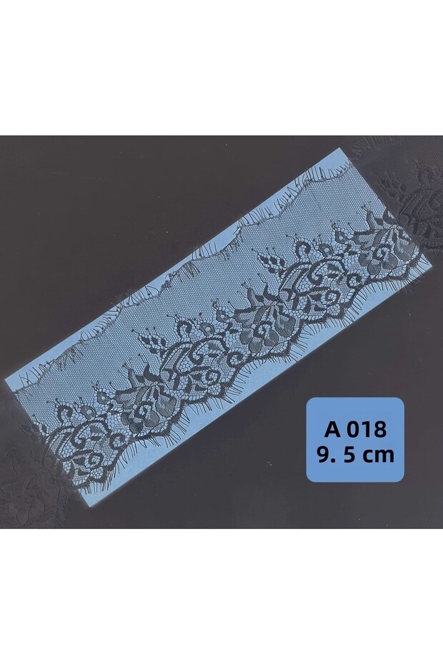 دانتيل ملتحي (كود - A018) عرض 9.5 سم طول 3 متر أسود - إكرو