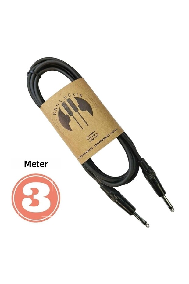 Guitar Jack Cable 3M - Electro Acoustic Bass Baglama Violin Fiddle Amplifier & Mixer Compatible Jack Cable