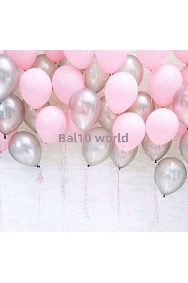 Pink-silver Balloon Set 50 Pieces