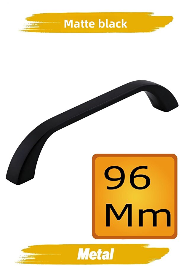 Neslin Handle 96 mm Black Metal Kitchen Furniture Drawer Kitchen Cabinet Cabinet Handles Lid Handle 9.6 cm