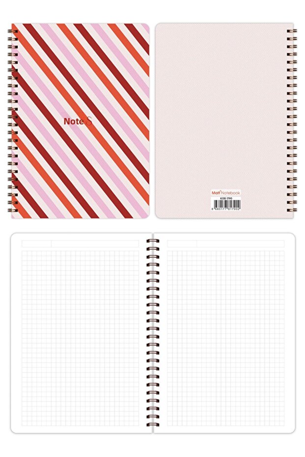 Σχολικό Τετράδιο Α5 Σπιράλ 80 φύλλων Σετ 4 τεμαχίων - Καρό - 6