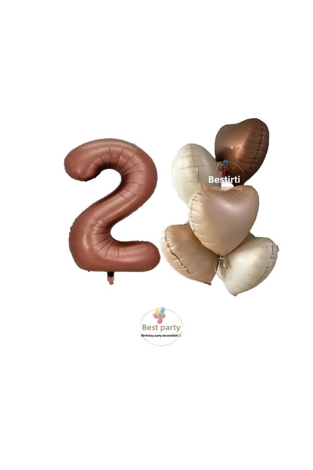 Best Brown Color Number 5 Daisy Foil Balloon Set 2 Years Old