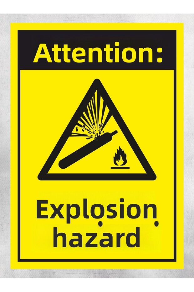 Caution Explosion Danger - Warning Sign 24 X 34 cm Polycarbonate