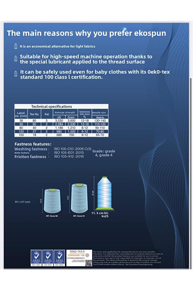 Sewing Thread 120 No 5000m Polyester - 4