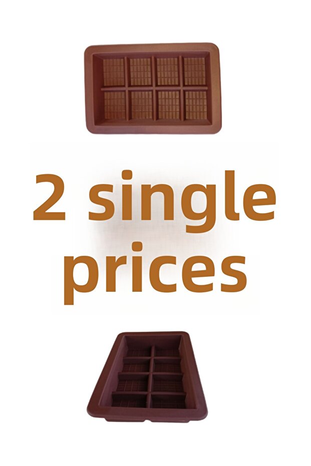 8Pcs 9.5×14 cm Silicone Chocolate Bar Mold – Food Grade Flexible Chocolate Mold (2 Pieces)