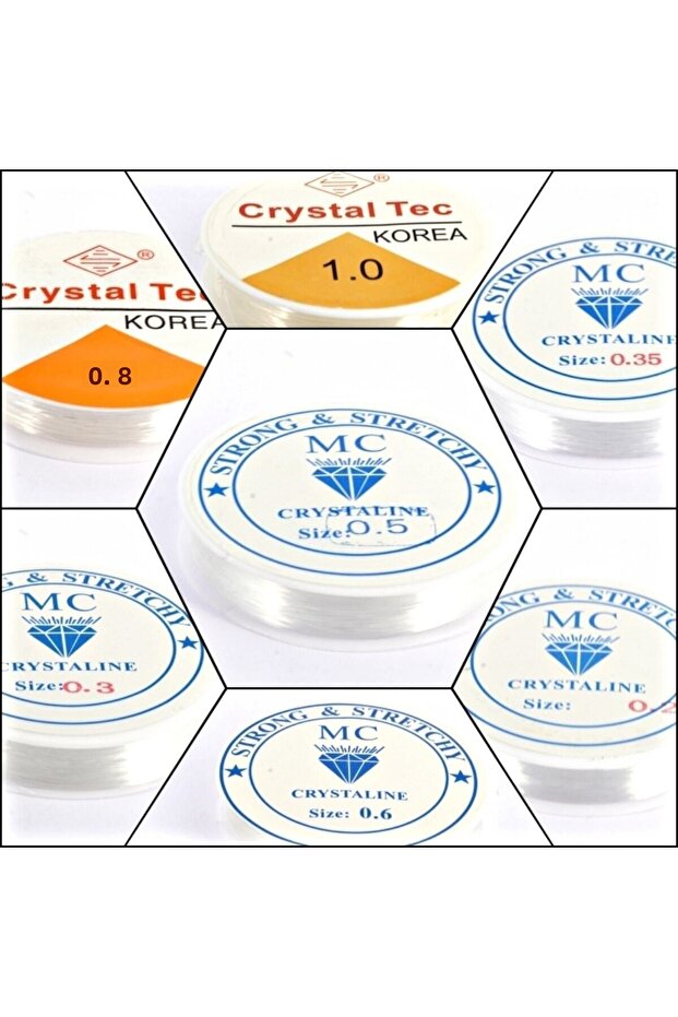 Transparent Color Elastic Fishing Line String Flexible String for Prayer Beads and Bracelet Making (Thickness 0.7 Mm)