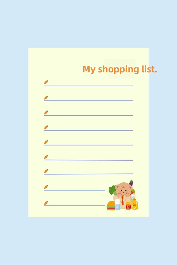 Cute Kawaii Memo Pad, Notepad, Shopping List, Memopad, Planner, A6 (10,5x14,8 cm), 100 pcs - 2