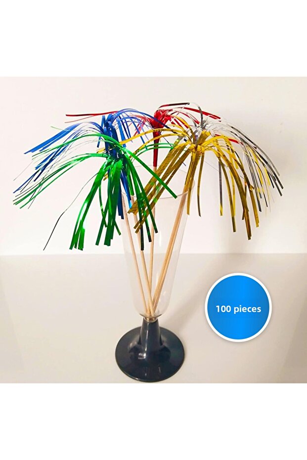 Colorful Palm Toothpicks 100 Pieces/Pack Presentation, Cocktail, Birthday, Cake Toothpicks