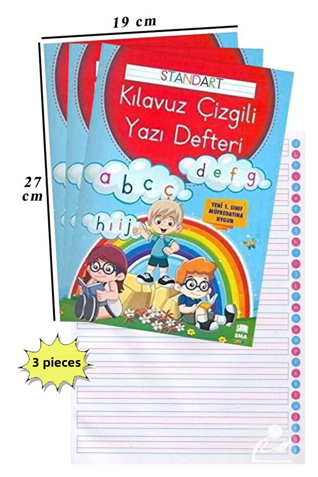جميل دفتر الكتابة A4 حجم 19x27 سم 24 ورقة 3 قطع القياسية اصطف دفتر الكتابة تستقيم الحروف الأساسية