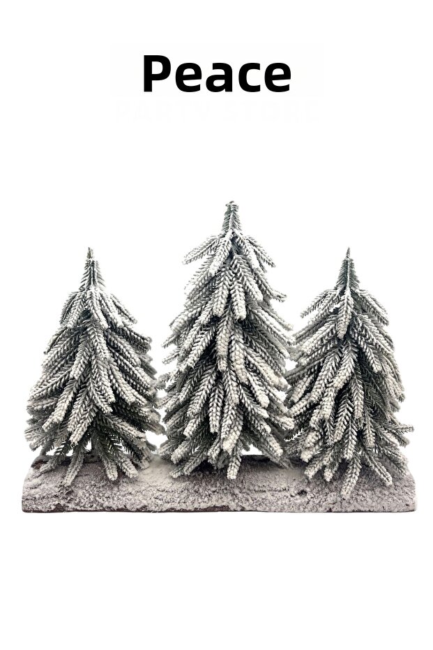 3-Piece Luxury Table Pine 40X30 cm Snowy Real Tree Look Christmas Pine Tree New Year Tree Decoration
