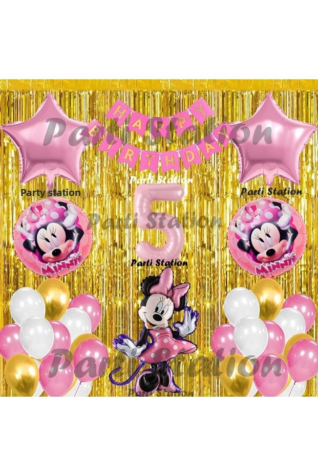 Minnie Mouse Balloon Set 5 Years Old Minnie Mouse Concept Birthday Party Balloon Set