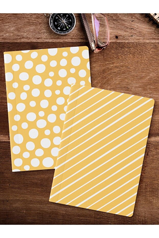 مجموعة دفتر ملاحظات غير مبطنة، 2 دفتر ملاحظات بنمط هندسي، دفتر ملاحظات، دفتر ذكريات، 64 صفحة متوسطة الحجم - 2