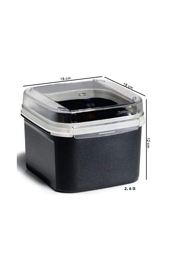 Special Square 2.6 Lt Black Multi-Purpose Storage Container - 2