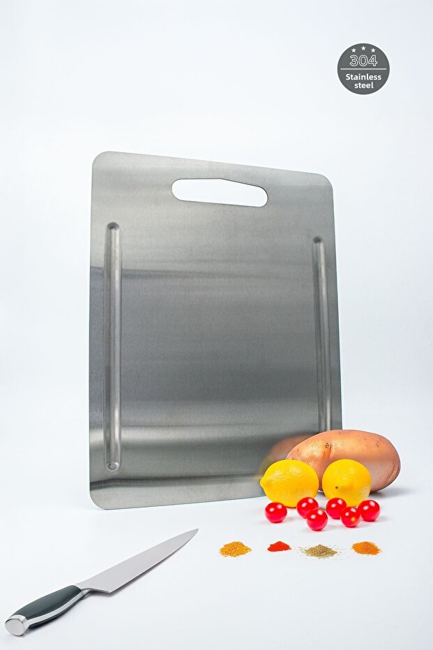 Kitchenpro Classic Stainless Steel Cutting Board (Large Size - 29X38 cm)