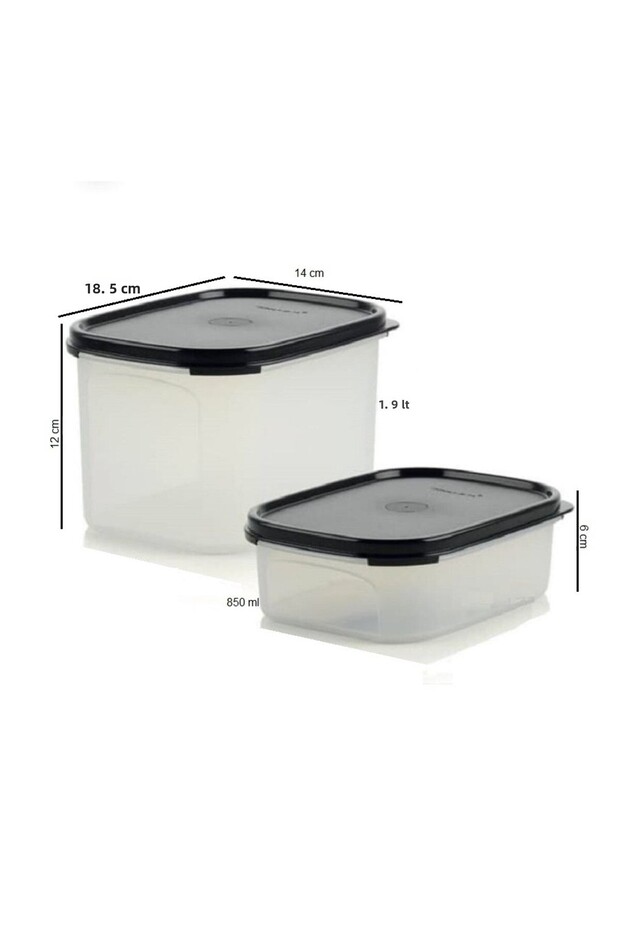 Compact Storage Container 2 Pieces 850 ml 1.9 lt Multi-Purpose Set - 2