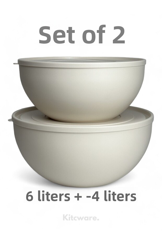 Storage Container, Flour Storage Container, Dough Basin, Large Size Storage Container Set, (6+4) 10 Liters - 2