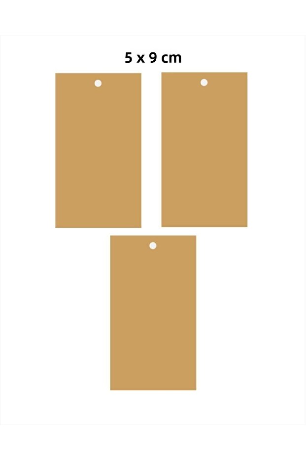 100 Pieces 5 X 9 Cm Unprinted Stringless Perforated Kraft Rectangle Label, Cardboard Paper Shoes Clothes T-Shirt