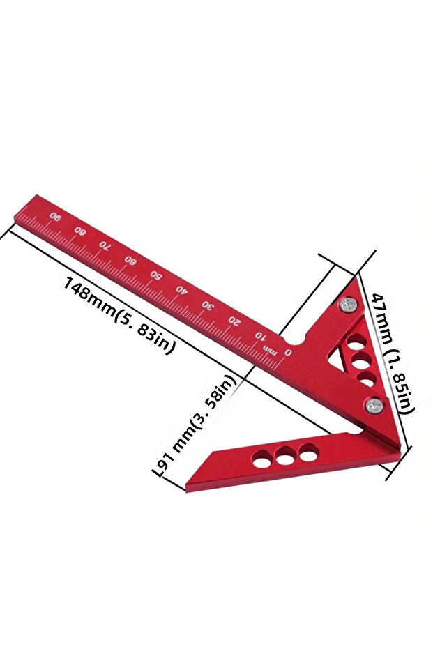 Carpenter Miter Ruler Protractor Right Angle Triangular Ruler - 3