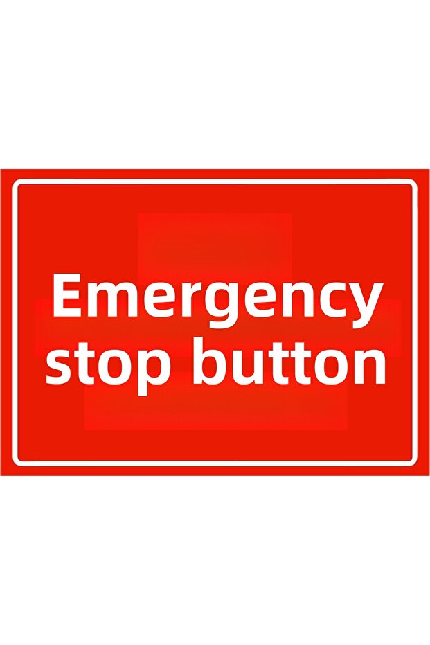 Emergency Stop Button Isg Warning Sign Pvc A3 30X42 cm