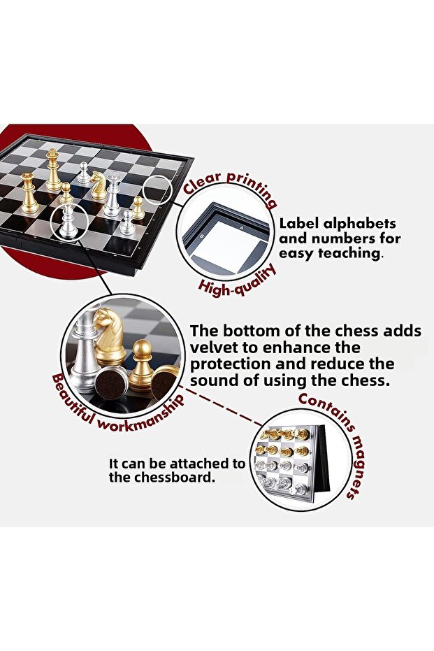 Magnetic Chess Set Magnetic Chess Chess Set 24cm2 - 2